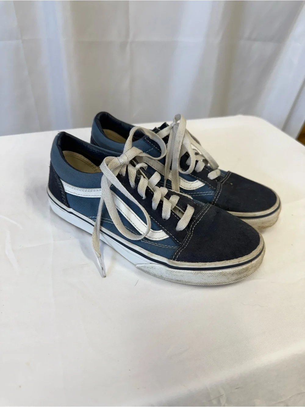 Vans 4.5 Youth blue and white Suede canvas Juniors sneaker lace up